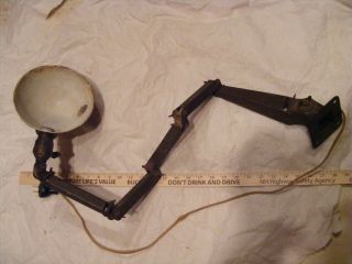 Vintage Industrial American Table,  Wall Mount Lamp Steampunk Machine Age Antique