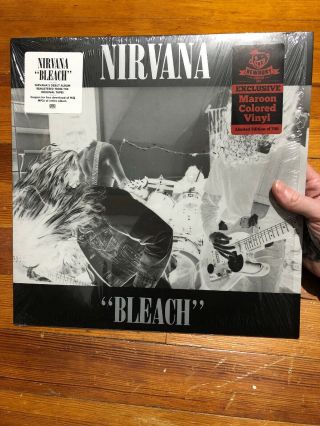 Nirvana Bleach Maroon 741/750 In Shrink Rare Kurt Cobain Vinyl Record Lp