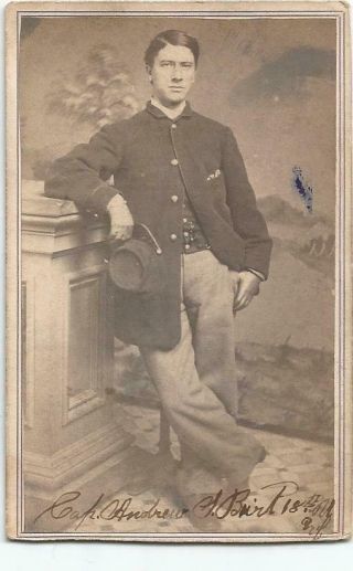 Civil War Cdv - Captain Andrew Burt18th Us Infantry Merritt 