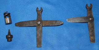 2 Civil War Era Musket Rifle Nipple Wrenches & 2 Bullet Puller Worm Tips