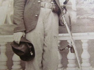 Civil War cavalry soldier holding his sword in Washington,  DC.  cdv photograph 3