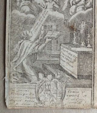 Antique Print Holy Card 1700 