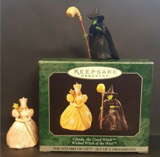 1997 Hallmark Keepsake Ornament ☆ Wizard Of Oz Witches Set Of 2☆ W/ Box
