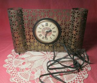 Vintage Art Deco By Lanshire Electric Mantle Clock In Good Order