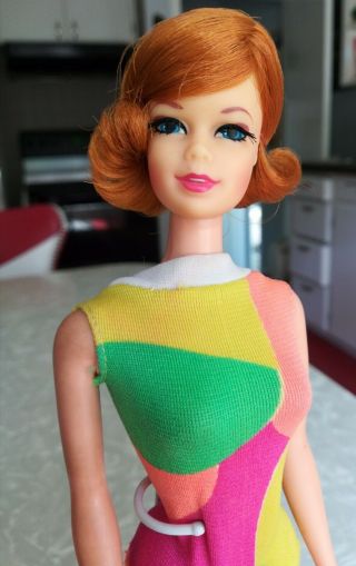 Vintage Mattel 1969 Titan Stacey Red Hair Short Flip Tnt Twist Turn Barbie 1165