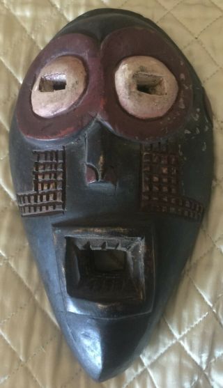 Ghana Hand Carved Wooden African Mask Wall Hanging