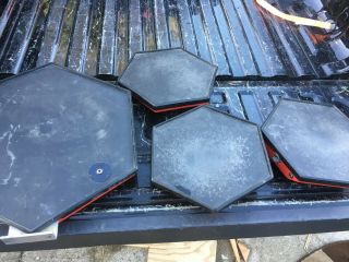Vintage Simmons SDS8 Red Drum Set Pads - Bass Drum and 3 toms 3