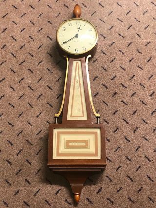 Vintage Seth Thomas Wind Up Banjo Clock The Homestead German Made.