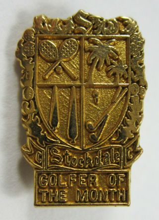 Vintage Stockdale Country Club Golfer Of The Month Pin 10k Gf Bakersfield Ca