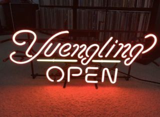 Yuengling Open Beer Hand Made Beer Bar Pub Real Glass Neon Light Sign Fast Ship