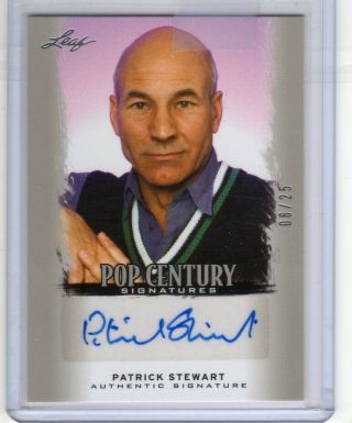 Patrick Stewart - 2012 Leaf Pop Century Signatures (ba - Ps1) 06/25 Autograph Card