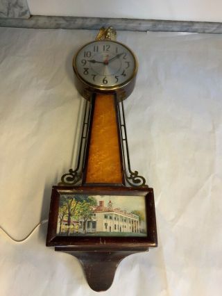 Vintage Sessions Model 2w Banjo Electric Wall Clock,  22 " 1940s 50s