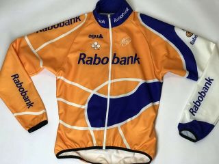 Vintage Cycling Top Jacket Rabobank By Agu Size M Medium Made In Italy Vguc