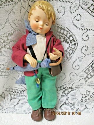 Goebel Hummel 13 " Boy Doll – With Umbrella - 1988 Porcelain Doll