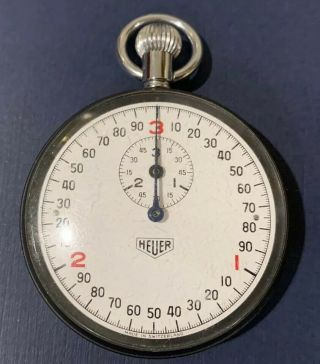 Very Rare Vintage Tag Heuer Chronograph Stopwatch 1/100 Second — Runs Perfectly