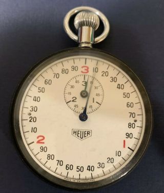 VERY RARE Vintage TAG Heuer Chronograph Stopwatch 1/100 Second — Runs Perfectly 3