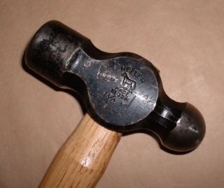 Vintage 1 - 1/4 Lb.  Ball Peen Hammer Marked Heller With Horse Logo.  Made In Usa
