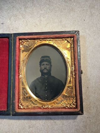 Ninth Plate Tintype Civil War Union Cavalry Or Infantry Soldier