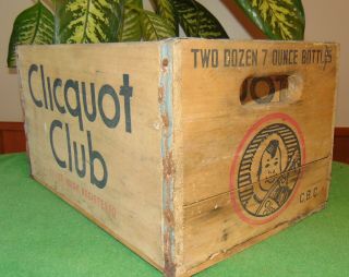 Antique Primitive Vintage Wood Wooden Soda Fountain Bar Crate Clicquot Club