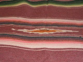 Vintage Serape Blanket Vtg Wool Fringed Serape Old Mexico Blanket Twin Sz