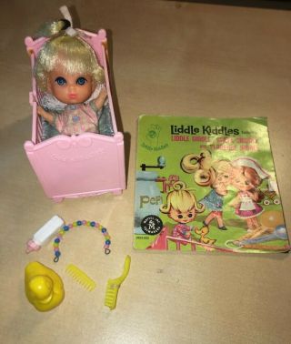 1969 Vintage Liddle Kiddles Little Diddle Baby Bill W Accessories Mattel Toy