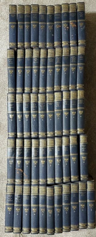 1909 - 1910 Set Of 51 Volumes The Harvard Classics P.  F.  Collier Vintage Complete