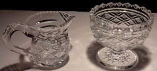 Vintage Waterford Crystal Period Piece Sugar Bowl & Creamer Jug Ireland