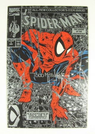 Spider - Man 1 Silver Cover Signed By Todd Mcfarlane Marvel Comics