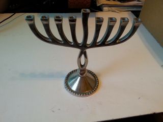 Silver Hanukkah Menorah Detailed Holiday Menorrah Jewish Ring Holder