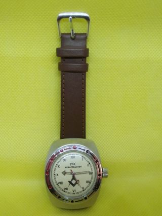 Masonic Vintage Watch IWC Schaffhausen Swiss Amphibian Stainless Steel Diver 46s 2