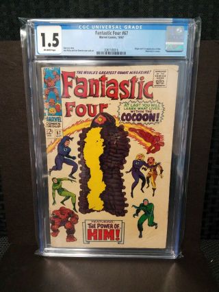 Cgc 1.  5 Fantastic Four 67 1967 1st App Of Him (warlock) In Cameo Key Issue