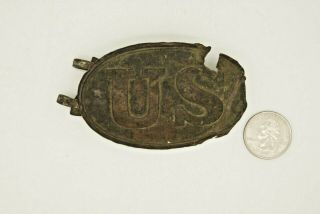 1839 " Us " Oval Belt Buckle - American Civil War Era Dug Relic - Antique