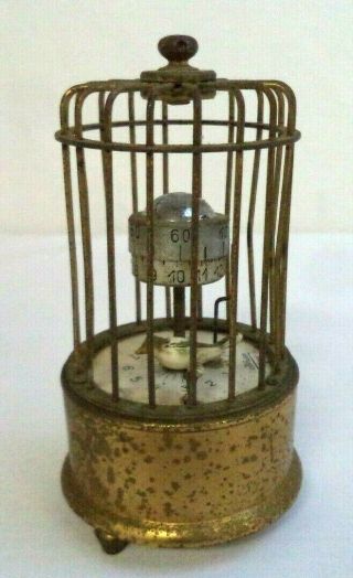 Awesome Vintage Estate Kaiser Germany Mechanical Bird Cage 4.  5 " Clock