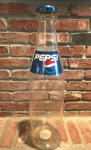 Vintage Ralphco Giant Pepsi Bottle Plastic Bank With Twist Cap 1990s