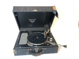 Vintage Rca Victor Victrola Phonograph Portable Suitcase Record Player