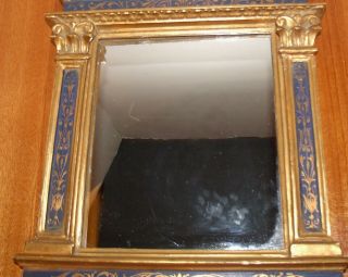Antique Neoclassic Greek Revival Mirror w/Gilt Frame & Hand - Painted Gilt Trim 3
