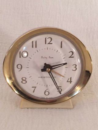 Vintage Westclox Baby Ben Alarm Clock Wind Up Ivory Model 58056 Usa