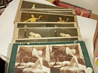 9 Vintage Mutoscope Stereo Cards Drop Card Machine Victorian Girlie Risque Nude