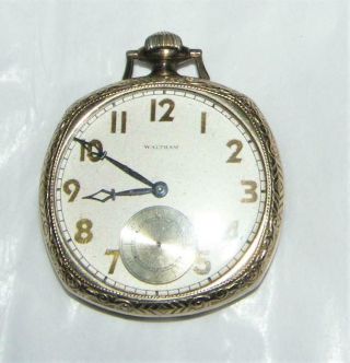 Waltham 17j Pocket Watch 14k Gf Case - 1936
