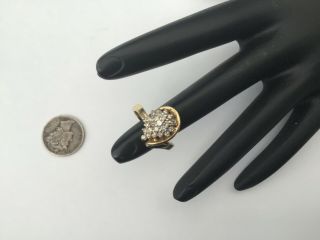 Vintage 14k Yellow Gold,  0.  30,  Ctw Diamonds Cluster Ring,  Sz 7.  5,  6.  1 Grams