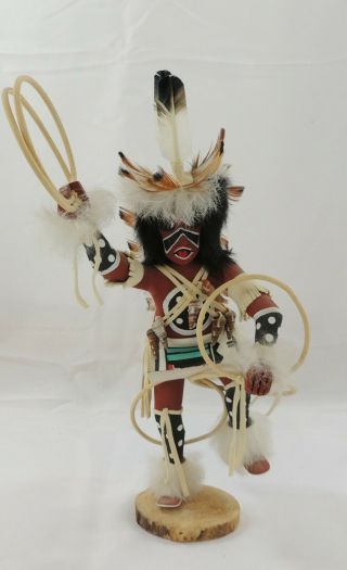 Native American Hoop Dancer Life Kachina Doll Signed 12 "