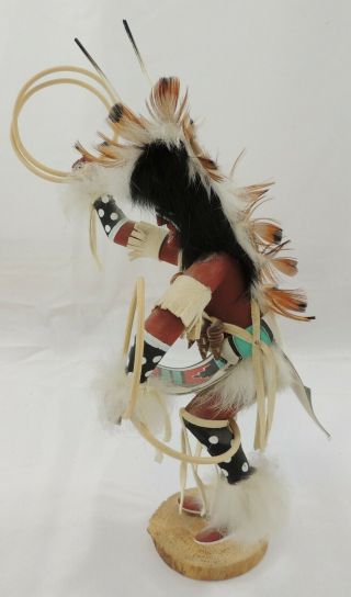 Native American HOOP DANCER LIFE Kachina Doll Signed 12 