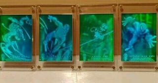 Spider - Man Fleer Hologram Rare Set Of 4 Aqua Blue/green Venom Carnage 3d