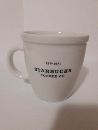 Starbucks Co Est 1971 Barista White Coffee Mug Cup Large 16 Oz.  2001