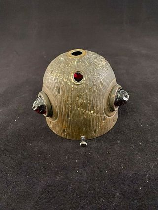 Vintage Brass Red Jeweled Lamp Shade Fitter
