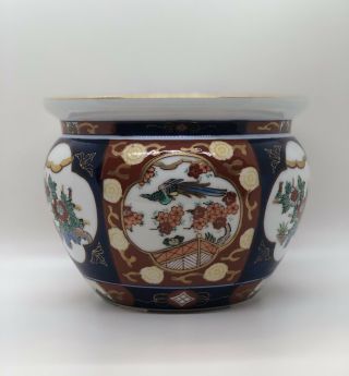 Gold Imari Hand Painted Vase - Bird And Flower Asian Theme - Imported From Japan 2