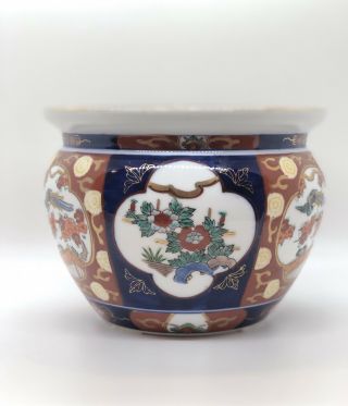 Gold Imari Hand Painted Vase - Bird And Flower Asian Theme - Imported From Japan 3