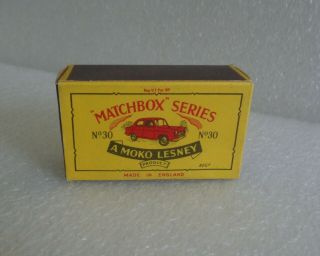 Vintage Lesney Matchbox Moko Ford Prefect No.  30 Box Only