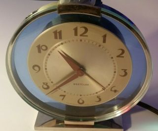 Vintage Westclox Andover S2 - L A1 Cobalt Blue Elec.  Art Deco Clock - Not