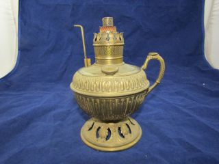 Antique 1892 Bradley & Hubbard (b&h) Victorian Brass Burner Oil Kerosene Lamp